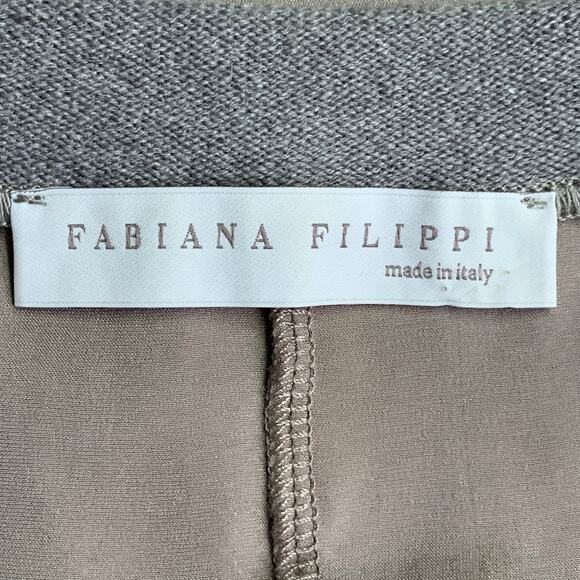 FABIANA FILIPPI Size S Grey Silk Blend Contrast Trim Tank Casual Top - Picture 4 of 7